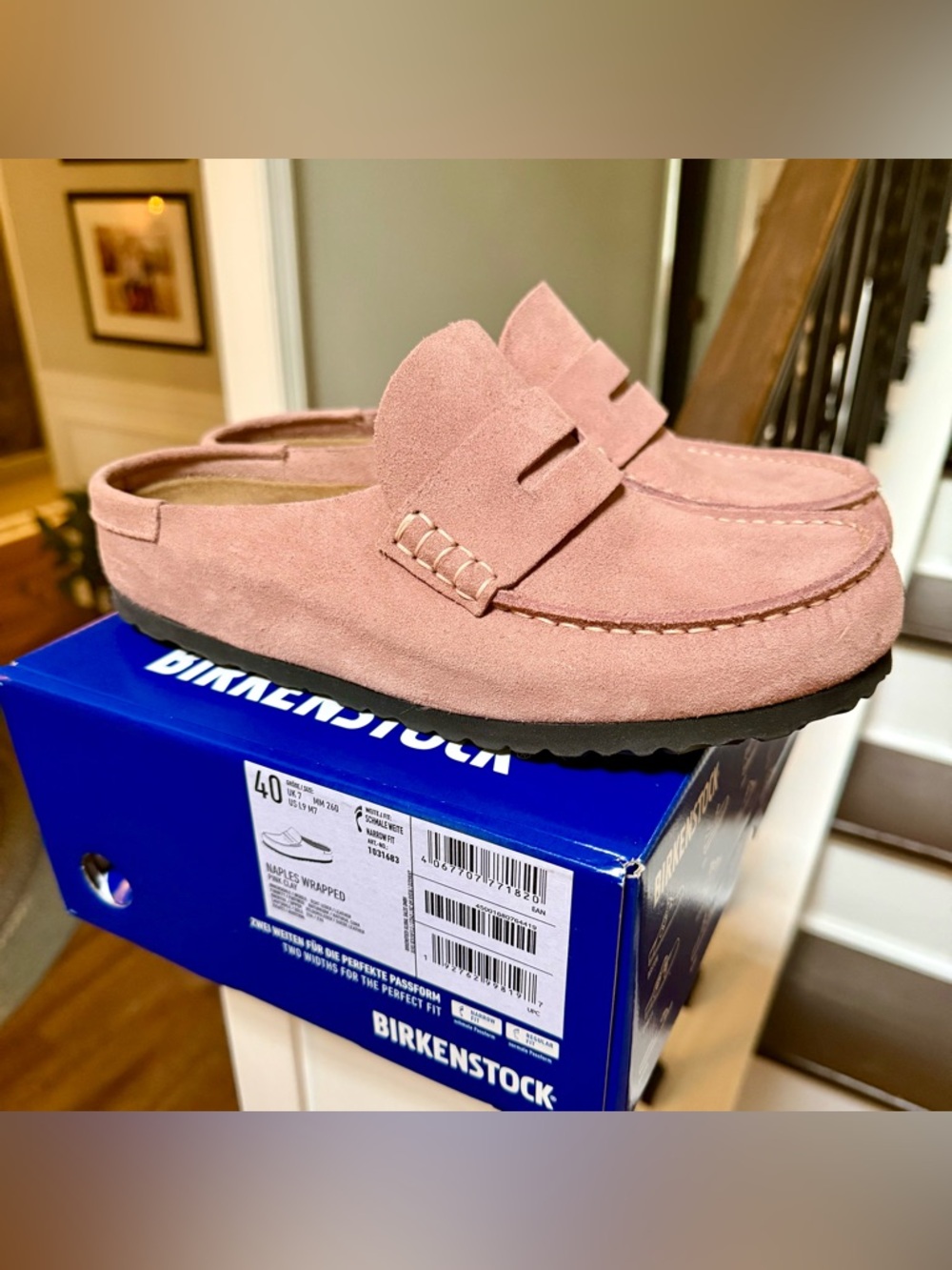 Birkenstock Naples Wrapped size EU 40/US 9 Pink Clay Suede Clogs Loafers